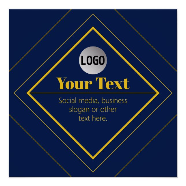 Póster Upload Your Logo & Customizable Text Design (Anverso)