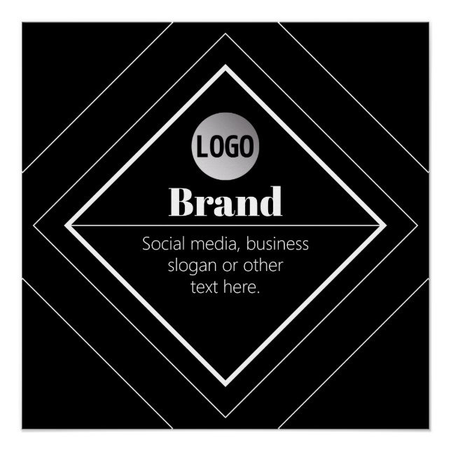 Póster Upload Your Logo & Customizable Text Design (Anverso)
