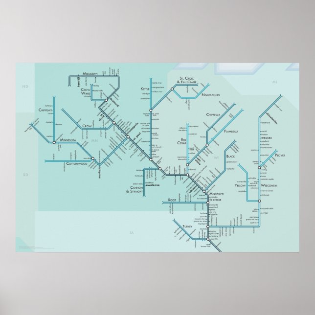 Póster Upper Mississippi 30" x 20" (Frente)