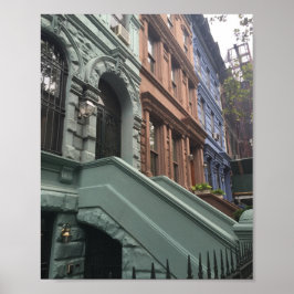 Póster Upper West Side Brownstone Townhouses Nueva York N