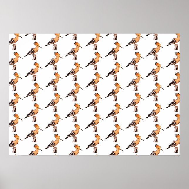 Póster Upupa epops epops Patrón de mosaico (Frente)