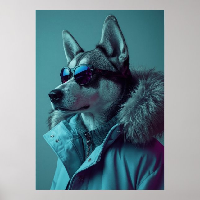 Póster Urban Arctic Style Husky Portrait (Frente)
