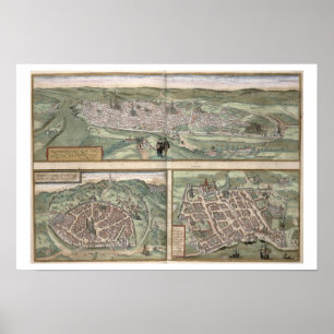 Póster Urbanismo de Rouen, Nimes y Burdeos, de 'Civ