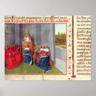 Póster Urbano II que predica la cruzada en Clermont