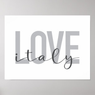 Póster Urbano, moderno, simple, genial diseño Love Italy
