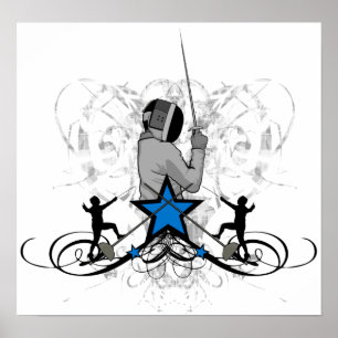 Póster Urbano y cadera que cercan el ilustracion