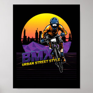 Póster Urn de estilo callejero Bmx ciclista motociclista