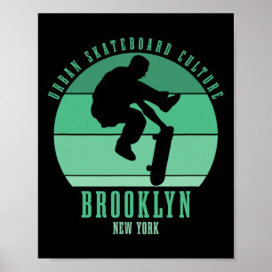 Póster Urnio de patinador de Brooklyn Nueva York Skateboa
