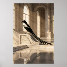 Póster Urraca Majestuosa en Palacio Clásico