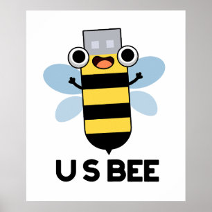 Póster US Bee Funny USB Technical Pun