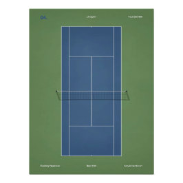Póster US Open Tennis Court Illustration