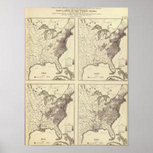 Póster US Population 1790-1820