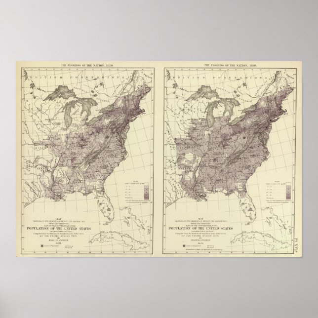 Póster US Population 1830-1840 (Frente)