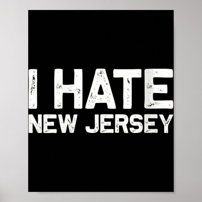 Póster Us State Souvenir I Hate New Jersey V-neck  (Frente)