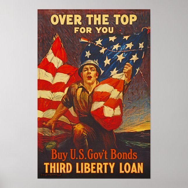 Póster US War Bonds Third Liberty Loan WWI Propaganda (Frente)