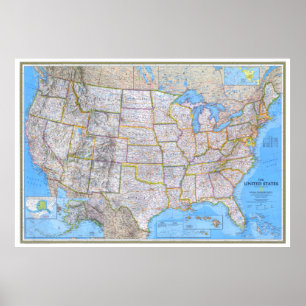 Póster " USA: 1993/hoy - MAP detallado ...