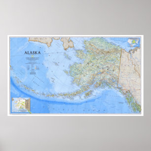 Póster "USA: 1994/hoy Alaska - MAP detallado ...