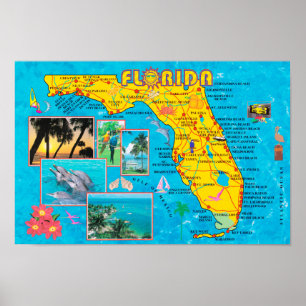 Póster " USA: 2012/heute Florida - Urlaubs Postkarte ...