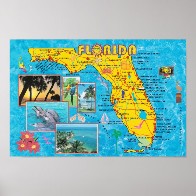 Póster " USA: 2012/heute Florida - Urlaubs Postkarte ... (Frente)