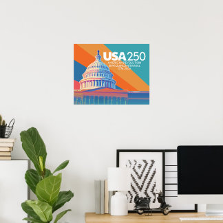 Póster USA 250 Cumpleaños - Cúpula del Capitolio América