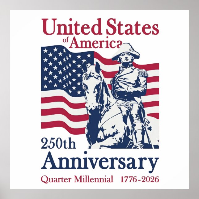 Póster USA 250th Anniversary Semiquincentennial 1776-2026 (Frente)