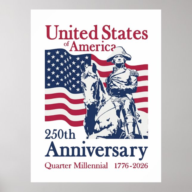 Póster USA 250th Anniversary Semiquincentennial 1776-2026 (Frente)
