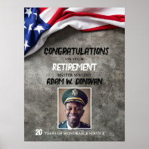 USA American Flag Military Retirement Welcome