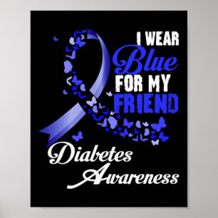 Póster Usa Azul Para Mi Amigo T1d Diabetes Awareness Blu