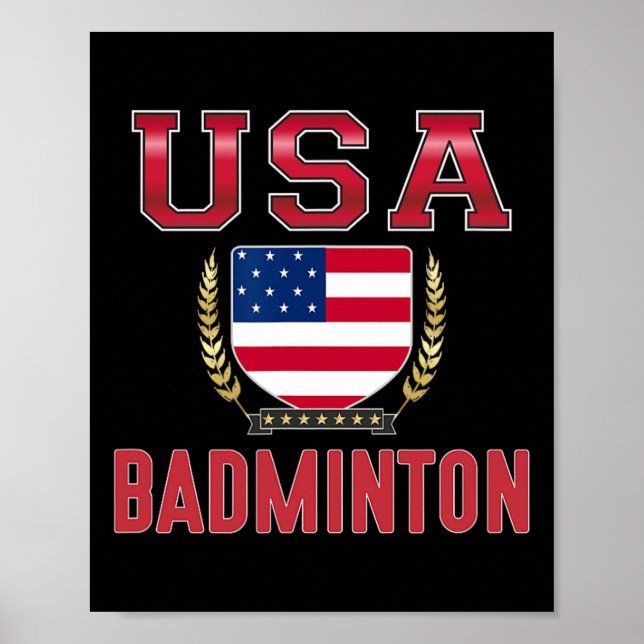Póster Usa Badminton - (Frente)