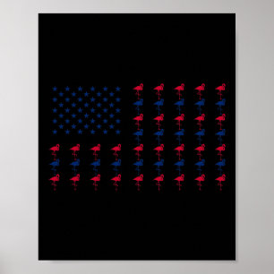 Póster Usa Bandera Americana Amante Flamenco 4 De Julio P