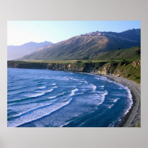 Póster USA, California, Big Sur, bay along Highway 1.