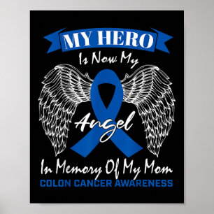 Póster Usa Cinta Azul En Memoria Del Cáncer De Colón De M
