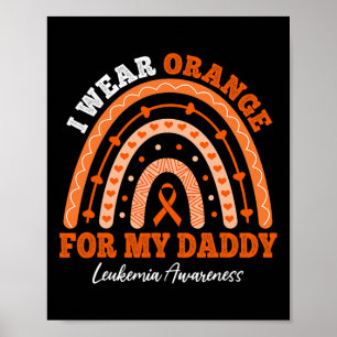 Póster Usa Cinta Naranja Para Papi Leukemia Ra De Concien