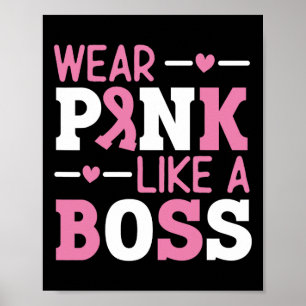 Póster Usa El Rosa Como Un Jefe Cinta Rosa Cáncer De Mama