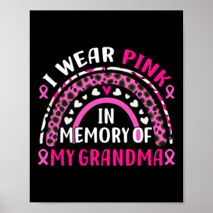 Póster Usa El Rosa En Memoria De Mi Abuela, El Cáncer De
