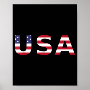 Póster Usa En Diseño De Estilo De Bandera Americana - Ban