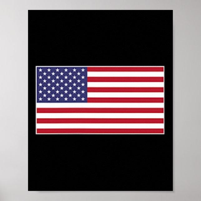 Póster Usa Flag Chest Patch Star Spangled Banner American (Frente)