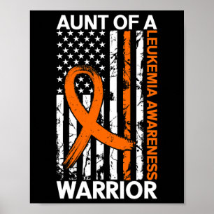 Póster USA Flag Leukemia Awareness Mono Estadounidense