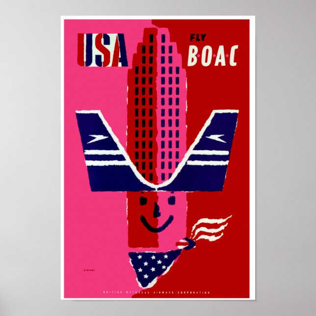 Póster USA ~ Fly BOAC (Frente)