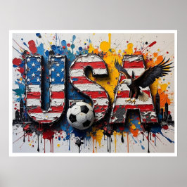 Póster USA Football Citiscape Oil Painting Style Art