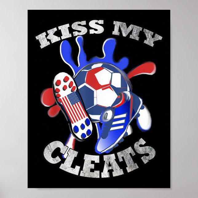 Póster Usa Funny Quote &amp; Soccer Graphic Design Americ (Frente)