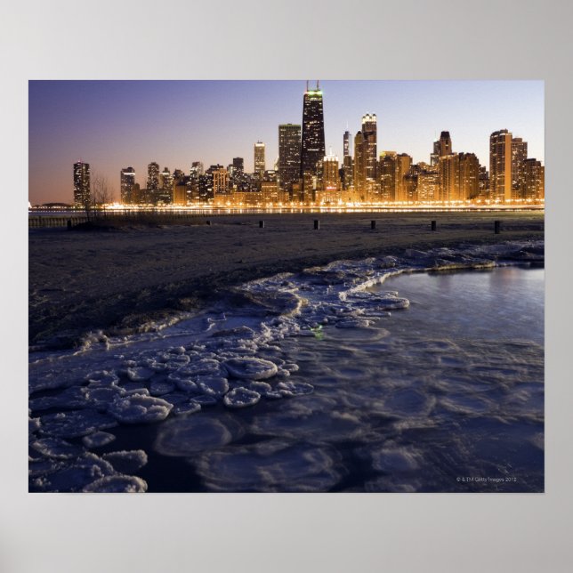 Póster USA, Illinois, Chicago, City skyline from Lake (Frente)