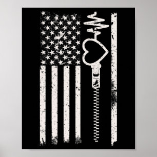 Póster Usa La Bandera Para Enfermedades Cardíacas.