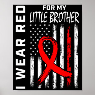Póster Usa lazo rojo hermano menor conciencia de la enfer