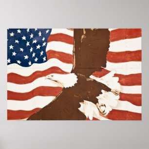 Póster USA, Louisiana, Port Allen. Patriotic mural