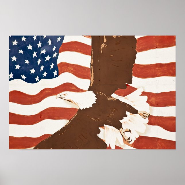 Póster USA, Louisiana, Port Allen. Patriotic mural (Frente)