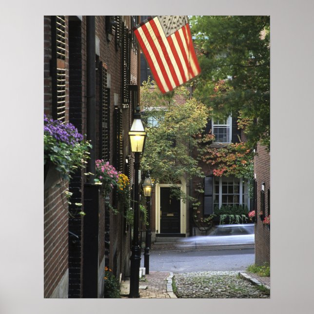 Póster USA, Massachusetts, Boston, Beacon Hill. (Frente)