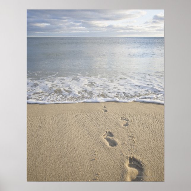 Póster USA, Massachusetts, Cape Cod, footprints on (Frente)