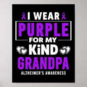 Póster Usa morado para el conocimiento de mi abuelo Alzhe