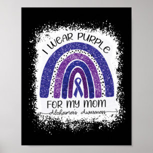 Póster Usa morado para la conciencia de mi mamá Alzheimer